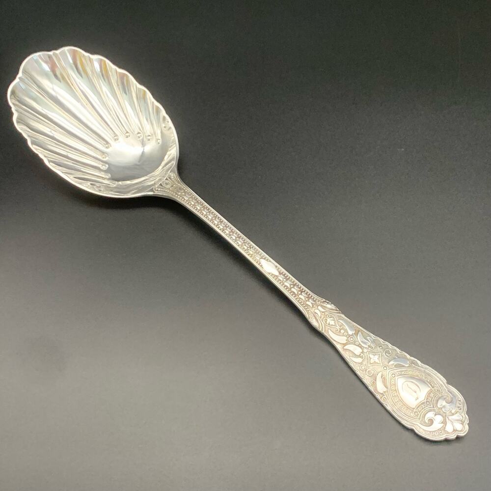 Vintage E. L. T. & Co. Scalloped Seashell Silverplate Serving Spoon
